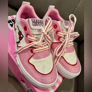 Hello Kitty Glittery Pink and White Sneakers